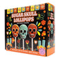 Sweetzo Halloween Sugar Skull Candy Lollipops  Individually Wrapped Dia De Los Muertos Suckers  Strawberry  Orange and Blueberry Flavored (24 Pieces)