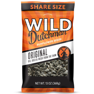 Wild Dutchman Roasted Sunflower Seeds, Salted Original Flavor, 13 oz (Pack of 3)