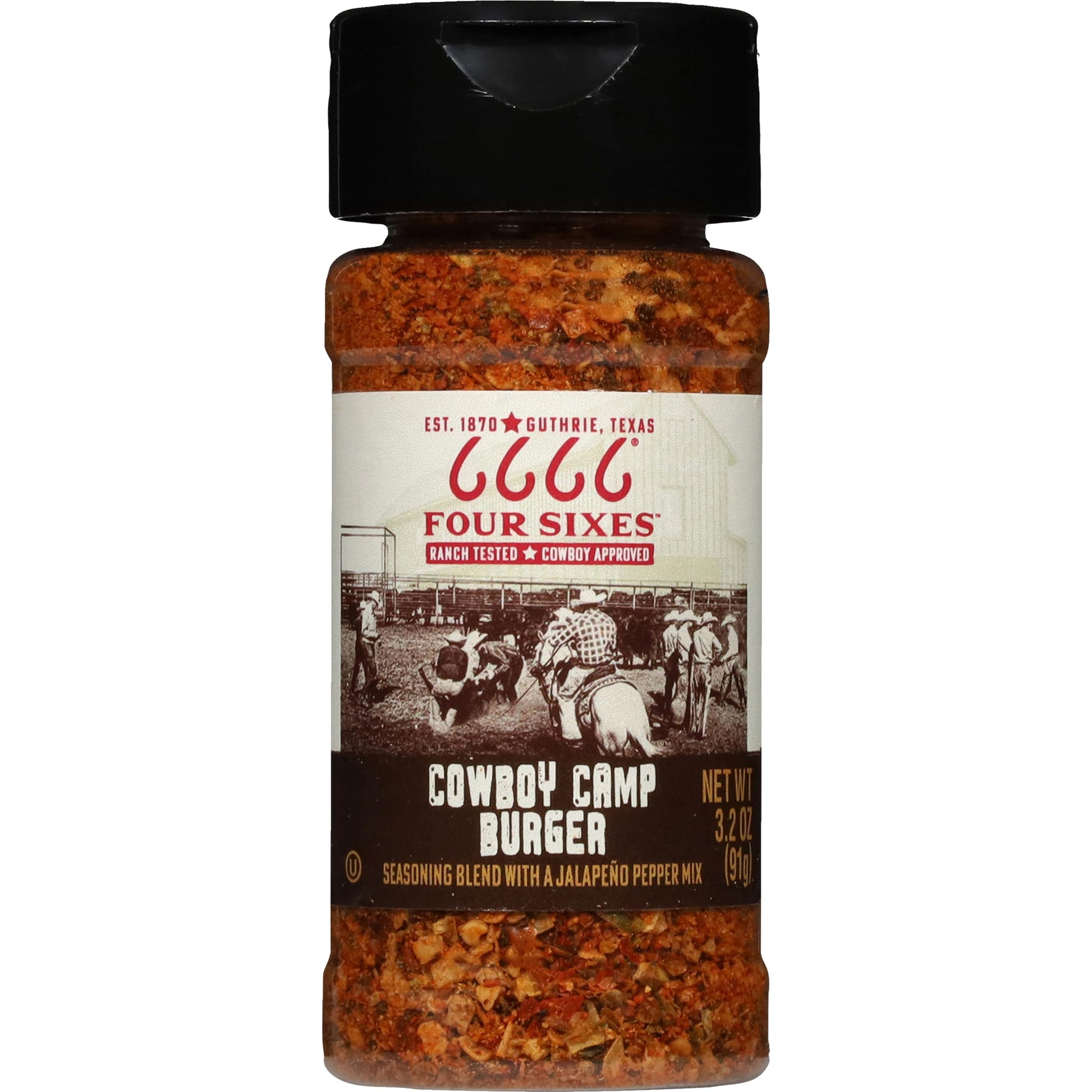 FOUR SIXES Cowboy Camp Burger Seasoning, 3.2 Ounce, Model 1179892