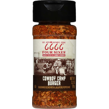 FOUR SIXES Cowboy Camp Burger Seasoning, 3.2 Ounce, Model 1179892