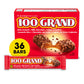 100 Grand Crispy Milk Chocolate With Caramel, Full Size Individually Wrapped Candy Bars, 1.5 Oz Each, Bulk 36 Count Box