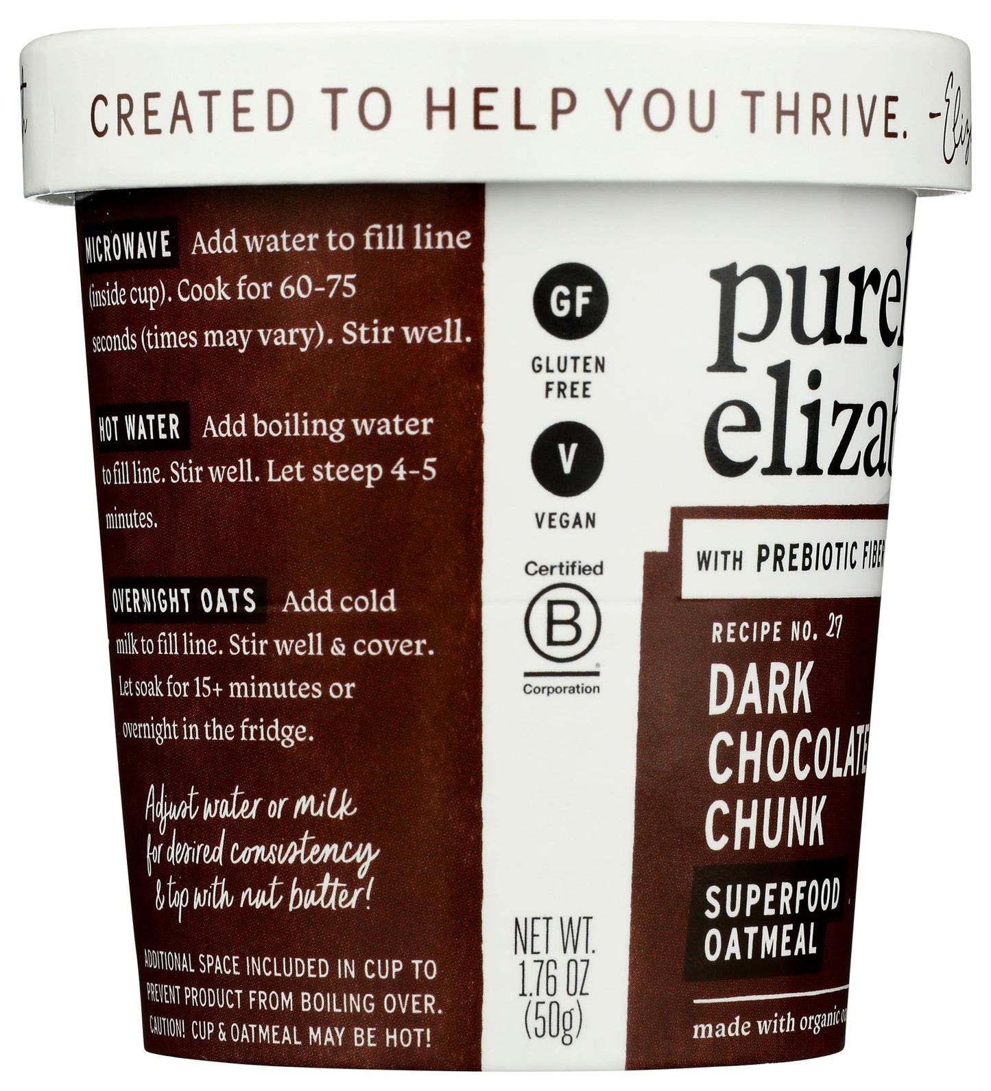 Purely Elizabeth Oatmeal Cup Dk Choc Chunk 1.76 Oz