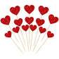 Gyufise 30Pcs Heart Cupcake Toppers Red Glitter Sweet Love Heart Cupcake Pick Decorations Valentine'S Day Cake Decorations For W