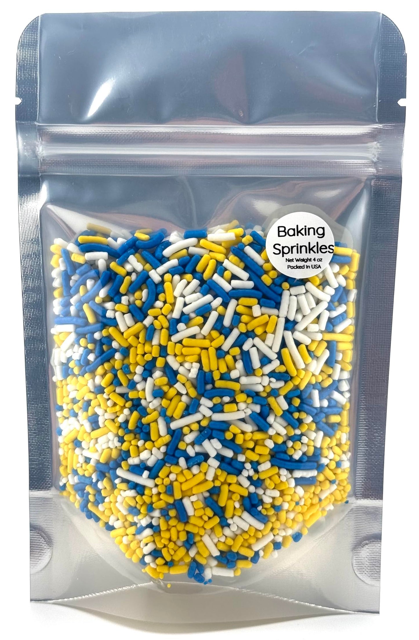 Blue Yellow White Sprinkles For Cake, Cupcake, Cookie Decorations, Ice Cream And Donut Toppings Edible Decorating Baking Supplie