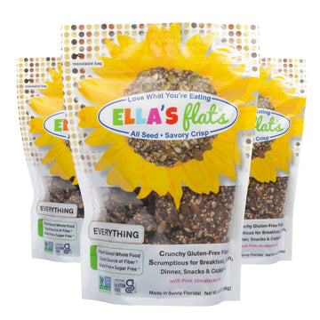 Ellas Flats Everything All Seed Savory Crisps - All Natural, Gluten Free, Good Source Of Protein, High Fiber, Vegan And Keto Fri