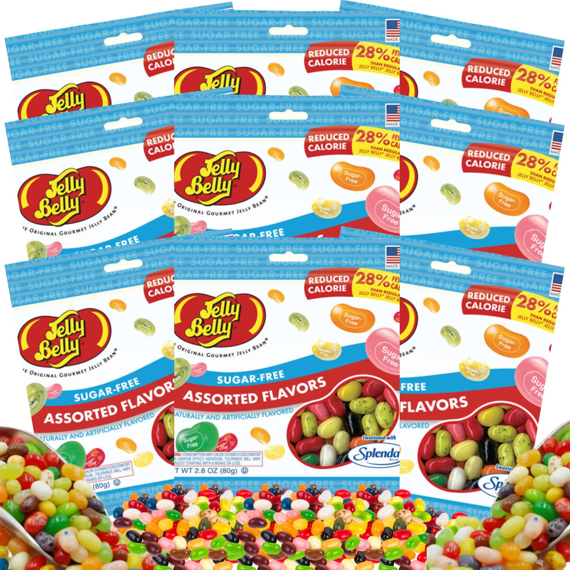 Jelly Belly Assorted Sugar Free Jelly Beans - Sugar Free Candy for Diabetics, Diabetic Candy - (Assorted Flavors, 9 Bags)