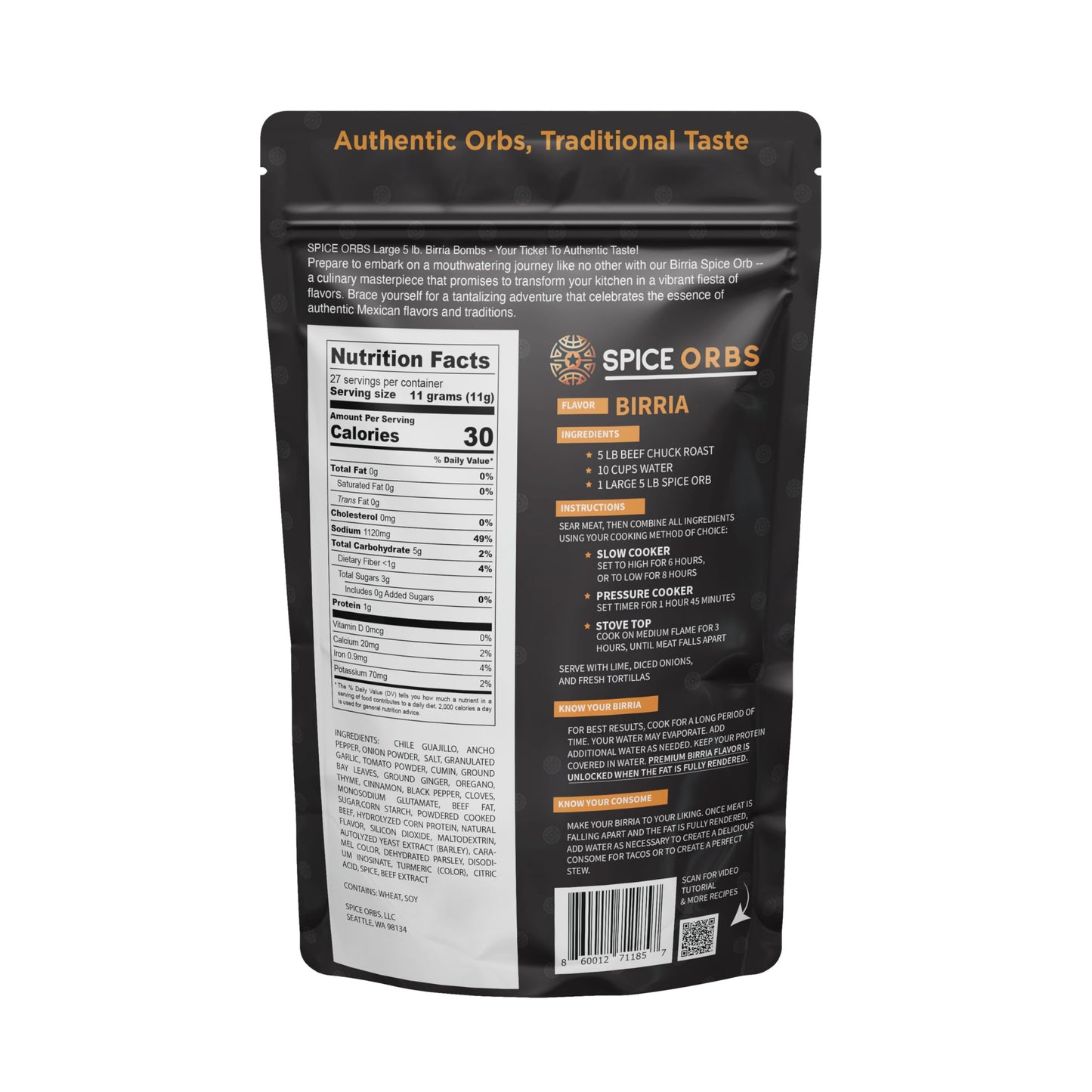 Spice Orbs Spicy Birria Spice Orbs - Instant Pot Pack of 2 - 3.85 Ounce - Made in USA - Just Add Water & Meat