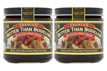 Better Than Bouillon enhanced Roasted Beef Base, Made with Seasoned Roasted Beef, Blendable Base for Added Flavor, 38 Servings Per Jar, 8 Ounce Jar (Pack of 2)
