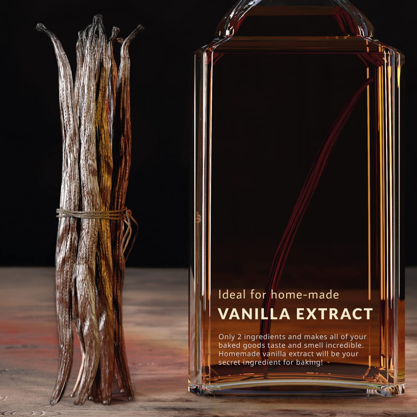 Strongus Madagascar Vanilla Beans - Vacuum Sealed Grade A Vanilla Pods - Rich, Creamy Flavor & Aroma - Ingredients For Baking, H