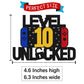 Level 10Th Unlocked Sign Cake Topper Happy 10Th Birthday Level Up Tenth Cake Decorations For Video Game Controller Themed Kids B