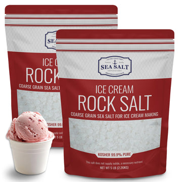 Rock Salt for Ice Cream Making, Universally Compatible Coarse and Non-Iodized Salt for All Ice Cream Maker, 10 lbs. (2-Pack, 5 L