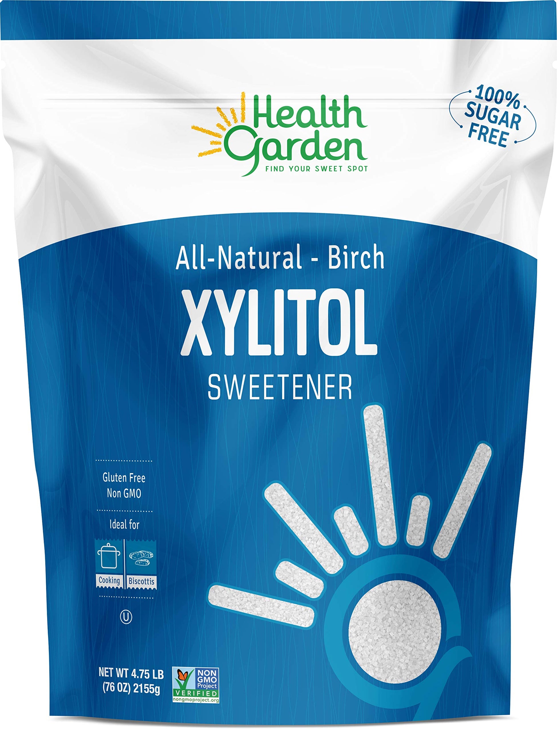 HEALTH GARDEN Birch Xylitol Sweetener - Non-GMO, Keto-Friendly - 4.75 LB
