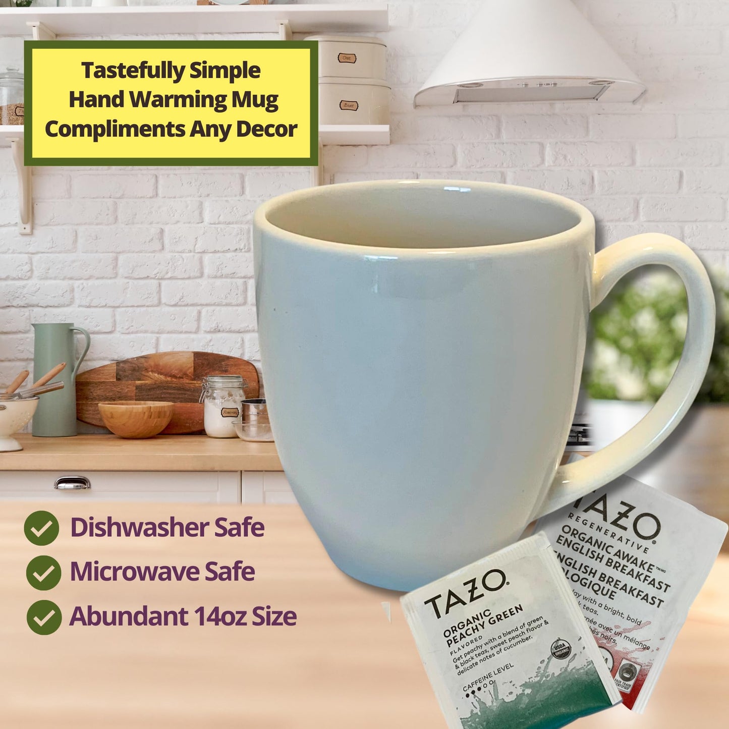 PINKCITRUS MARKETPLACE Tea And Cookie Gift Set Basket, 52 Piece Set, White Mug, Includes Honey Sticks, Ideal for Gifting