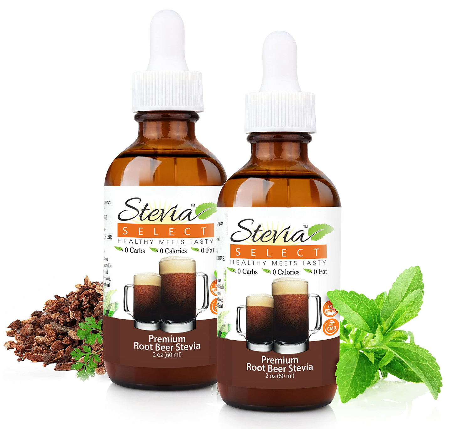Stevia Select Stevia Liquid Drops - Zero Calorie Sweetener - 2 Oz (2 Pack)