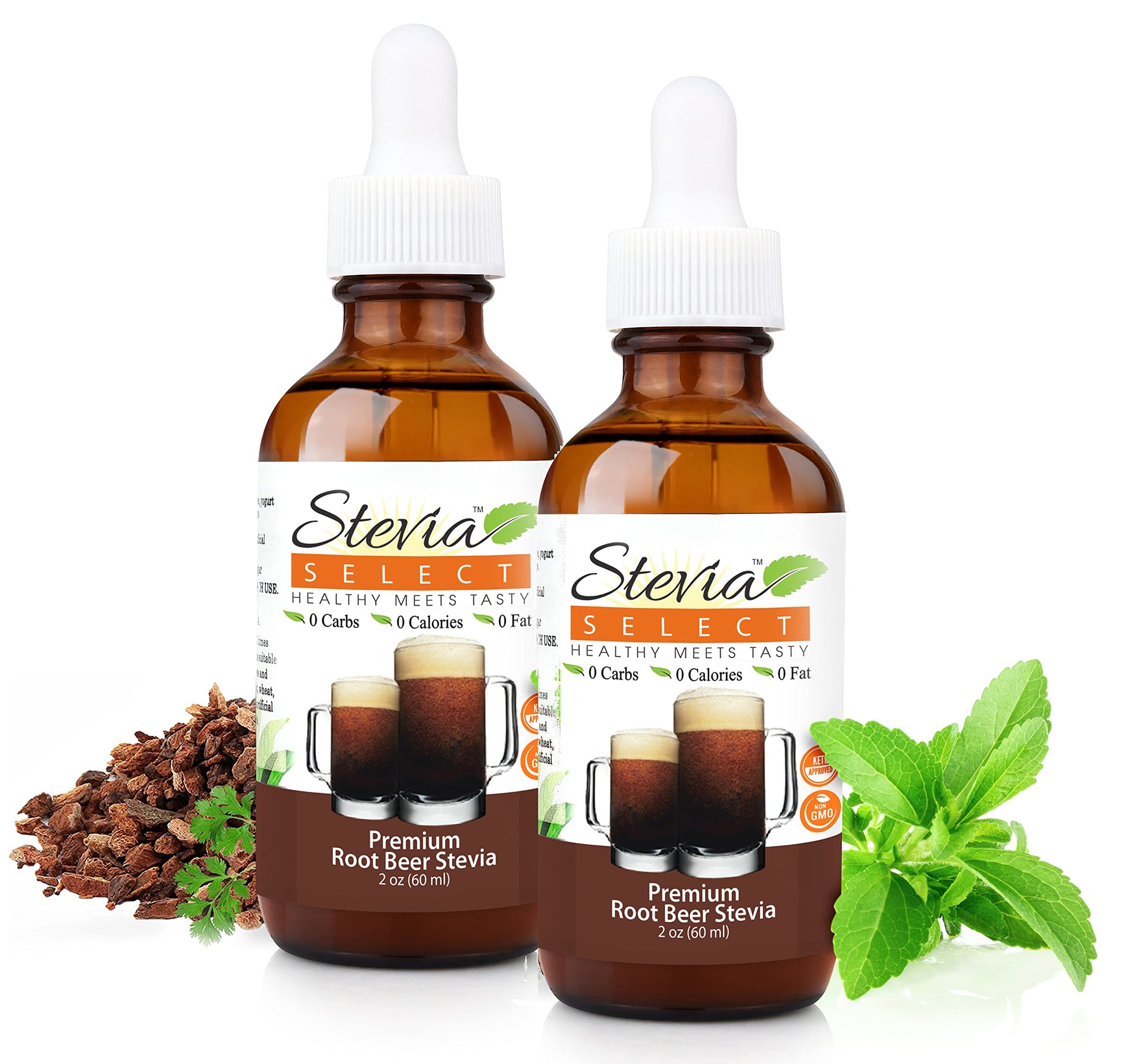 Stevia Select Stevia Liquid Drops - Zero Calorie Sweetener - 2 Oz (2 Pack)