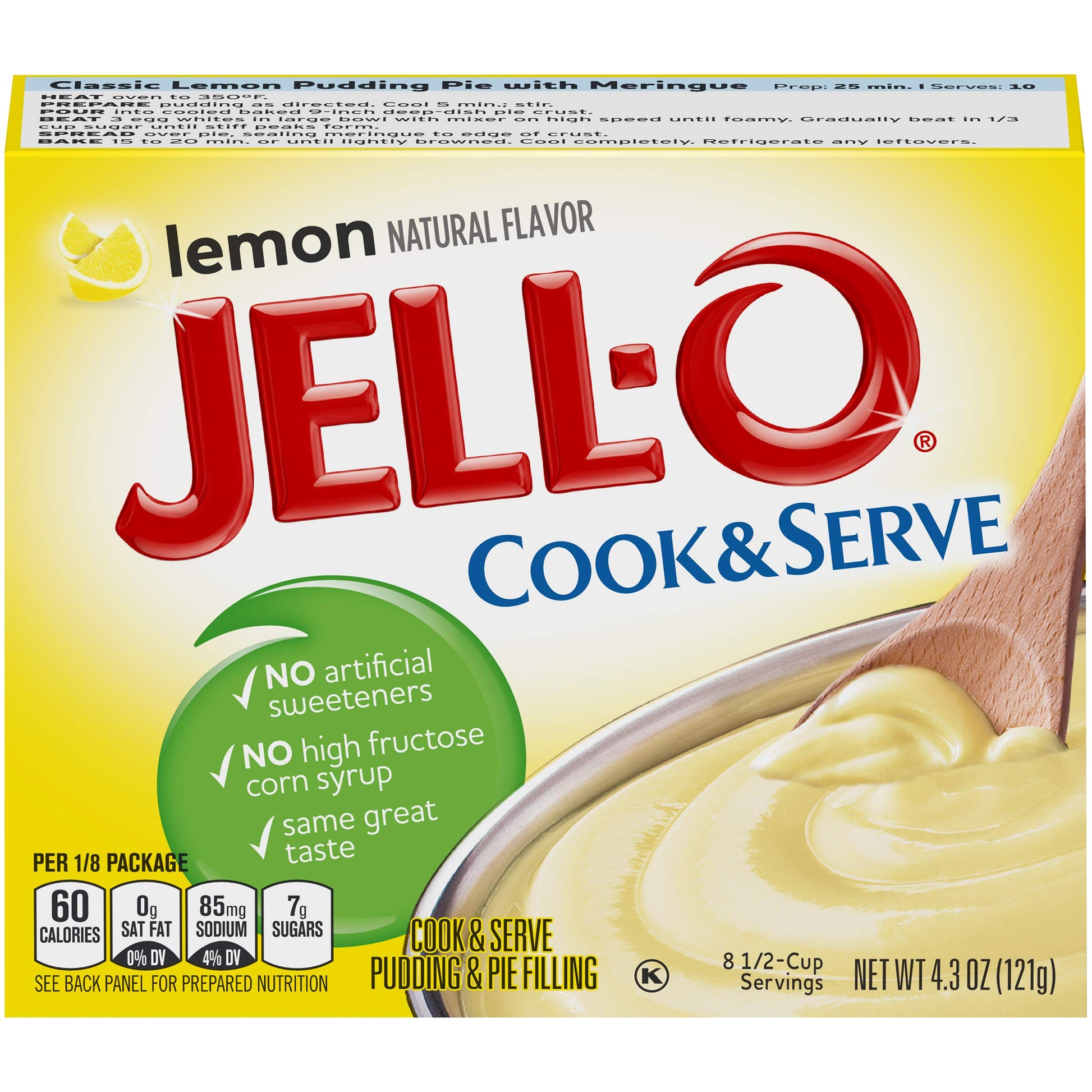 Jell-O Cook & Serve Lemon Pudding & Pie Filling, 4.3 oz Box, Pack of 24