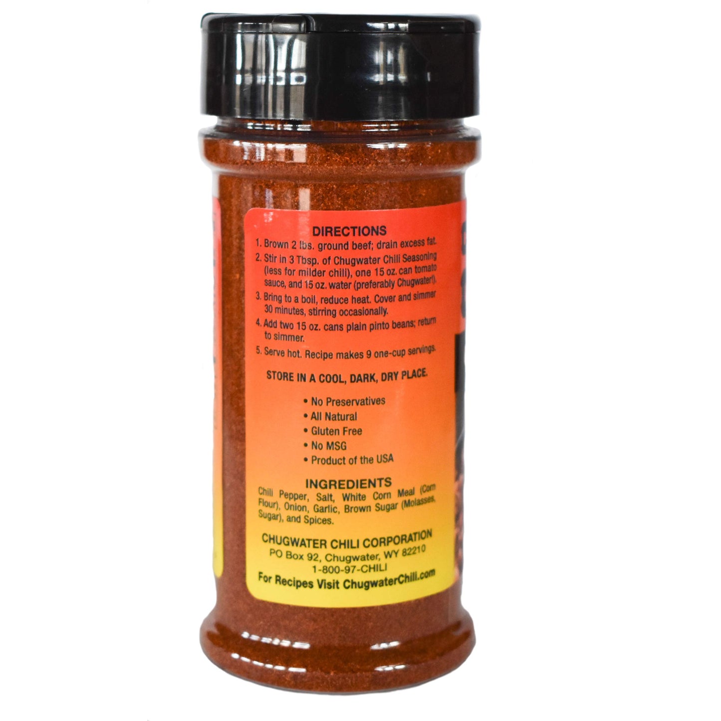 Chugwater Chili | Gourmet Chili Seasoning Mix & Taco Seasoning | 4Oz Bottle | Wyoming State Championship Chili Recipe | Secret Blend 12 Spices | All Natural, Gluten Free, No Msg & No Preservatives.