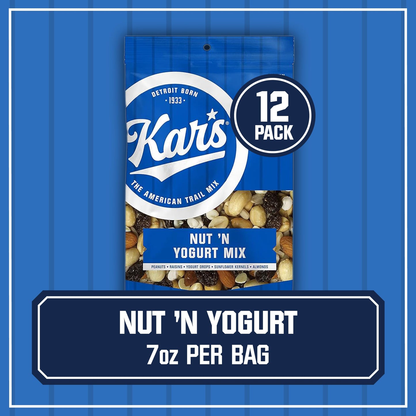 Kars Nut  N Yogurt Trail Mix, 7 oz Snack Mix - Bulk Pack of 12, Gluten- Free Snacks