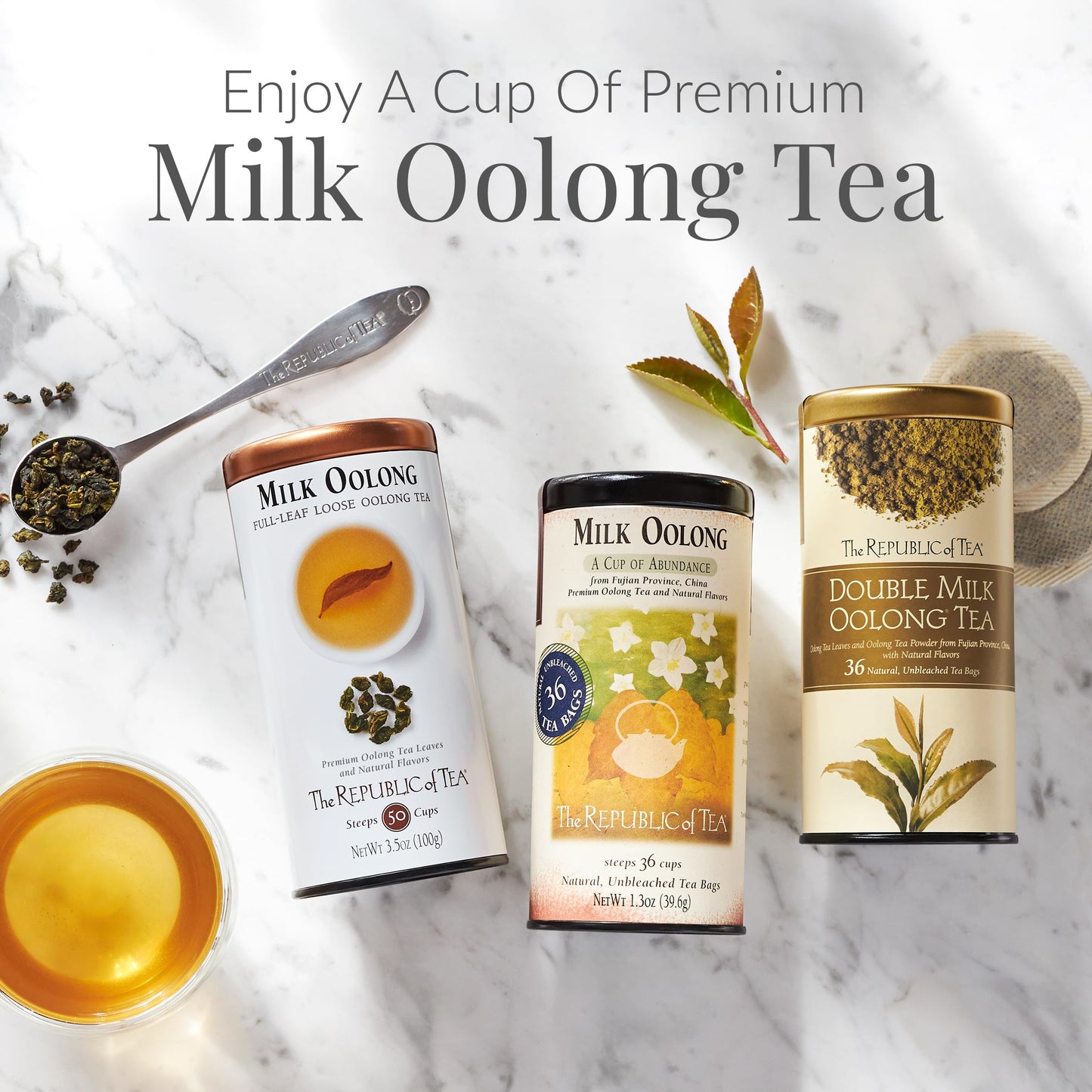 The Republic Of Tea - Milk Oolong Tea Tin, 36 Tea Bags, Naturally Caffeinated