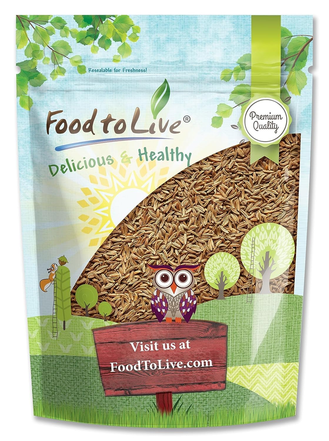 Food to Live Whole Cumin Seeds, 8 Ounces - Jeera Seeds, Vegan, Kosher, Bulk Fragrant Spice. High in Iron, Magnesium, Fiber. Pair