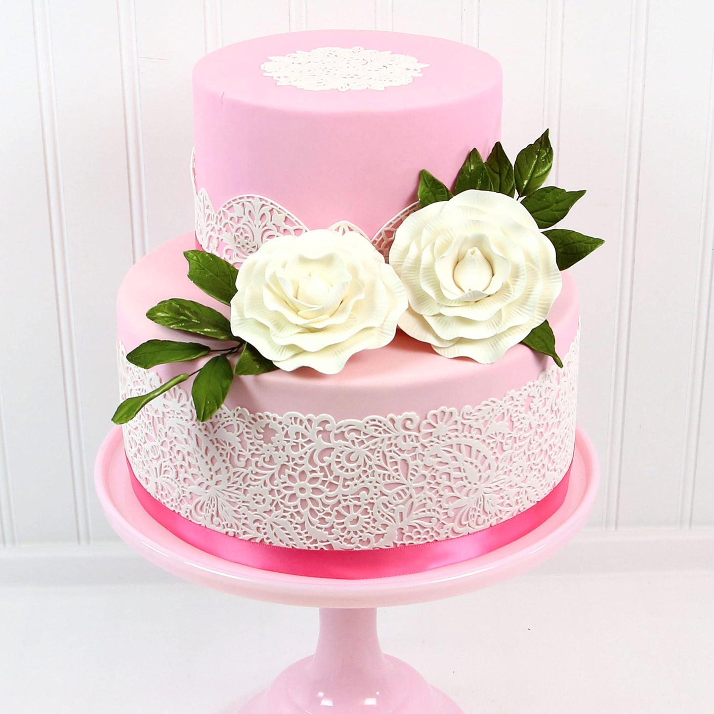 Global Sugar Art Peony Rose Sugar Cake Flowers, White, 4 Count by Chef Alan Tetreault