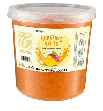 Mango Boba Pearls Mango Popping Bursting Boba Bubble Tapioca Pearls For Bubble Tea, No Artificial Colors (7 LB 1 Pack)