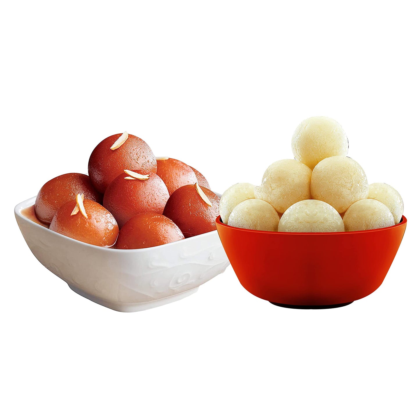 Gits 2Kg Gulab Jamun + Rasgulla Combo (1Kg Gulab Jamun Tin + 1Kg Rasgulla Tin)
