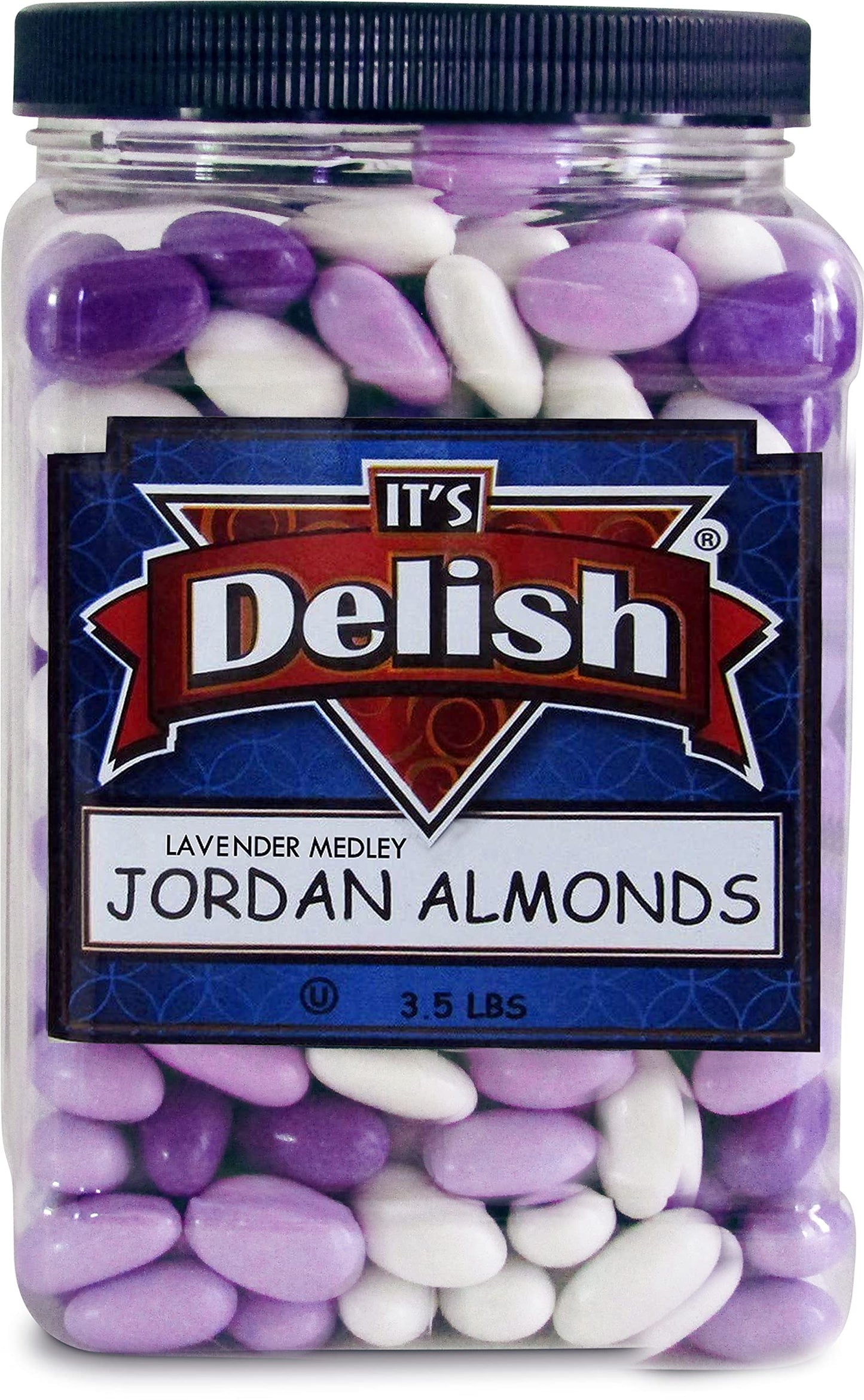 Lavender Purple & White Jordan Almonds Medley By It'S Delish, 3.5 Lbs Jumbo Container | Valentines Mothers Day Girl Theme Bulk P