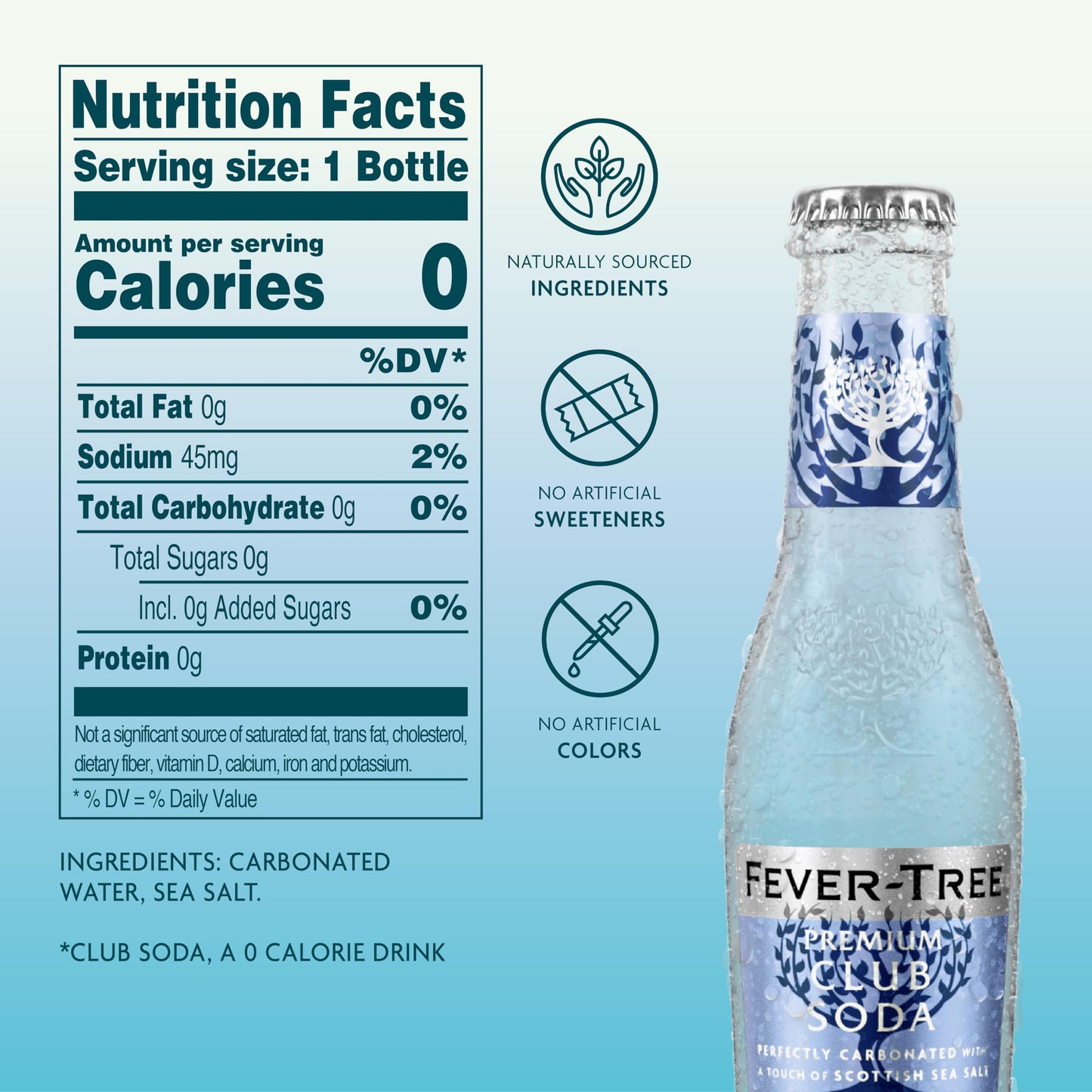 Fever Tree Club Soda - Premium Quality Mixer - Refreshing Beverage For Cocktails & Mocktails. Naturally Sourced Ingredients, No Artificial Sweeteners Or Colors - 200 Ml Bottles - Pack Of 24