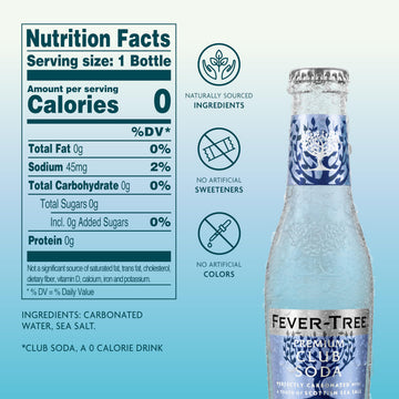 Fever-Tree Club Soda - Premium Mixer - 6.8 Fl Oz (Pack of 24) - Clear Bottles