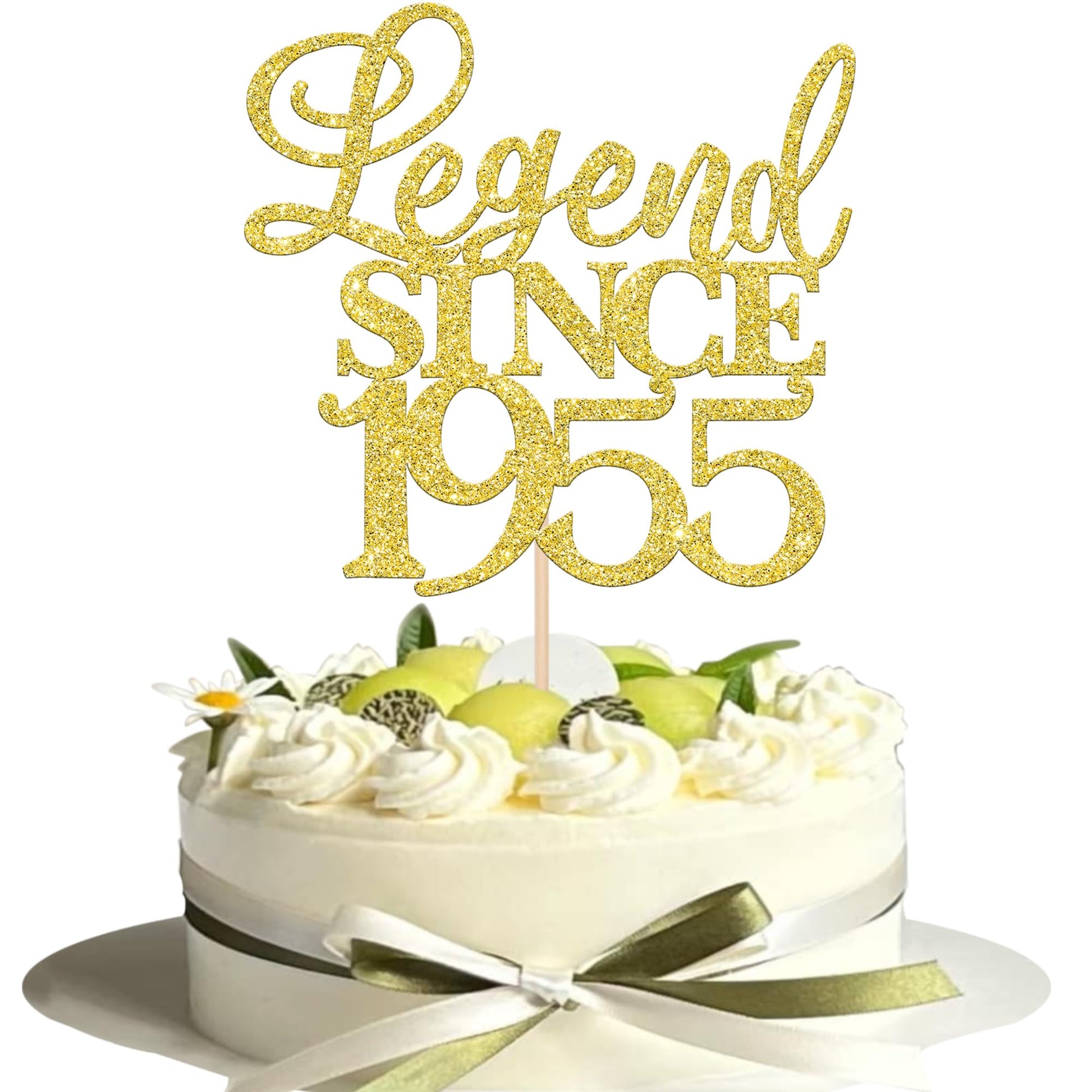 Rsstarxi Cake Topper, Gold Glitter, 70th Birthday Decoration, Model XM310-gold 1953