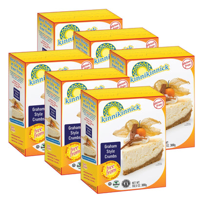 Kinnikinnick - Graham Style Crumbs - Gluten Free, Allergy Friendly Vegan Graham Cracker Crumbs - 10.5 oz. Boxes - 6 Pack