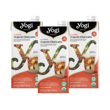 Yogi Barista Classic Organic Chai Latte - 32 Fluid Oz (3 Pack) - Organic Chai Tea Concentrate - Supports Healthy Digestion - Inc