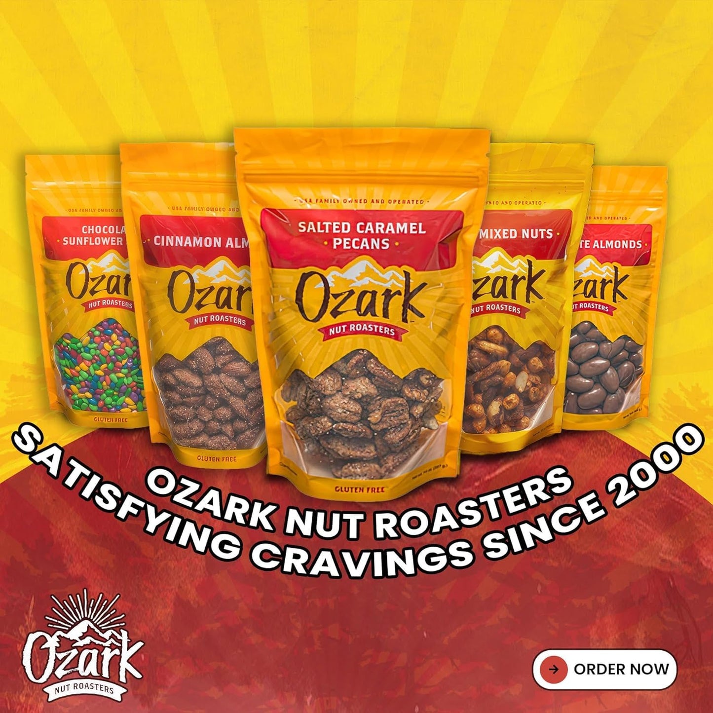 Ozark Nut Roasters, Chocolate Amaretto Cherries, Chocolate-Flavored Cherry Snacks, World-Class Gourmet Candied Nuts, Resealable