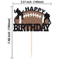 Gyufise 1Pc Football Cake Topper Rugby Ball Happy Birthday Cake Decorations For Bowl Party Decor Touchdown Sport Themed Game Day
