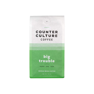 Counter Culture Coffee Big Trouble - Medium Roast, Sustainably Farmed, Kosher, Whole-Bean Coffee, 12Oz (1 Bag)