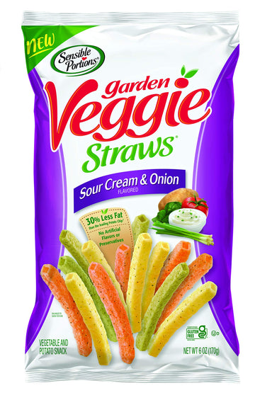 Sensible Portions Garden Veggie Straws Sour Cream & Onion, 6 Oz