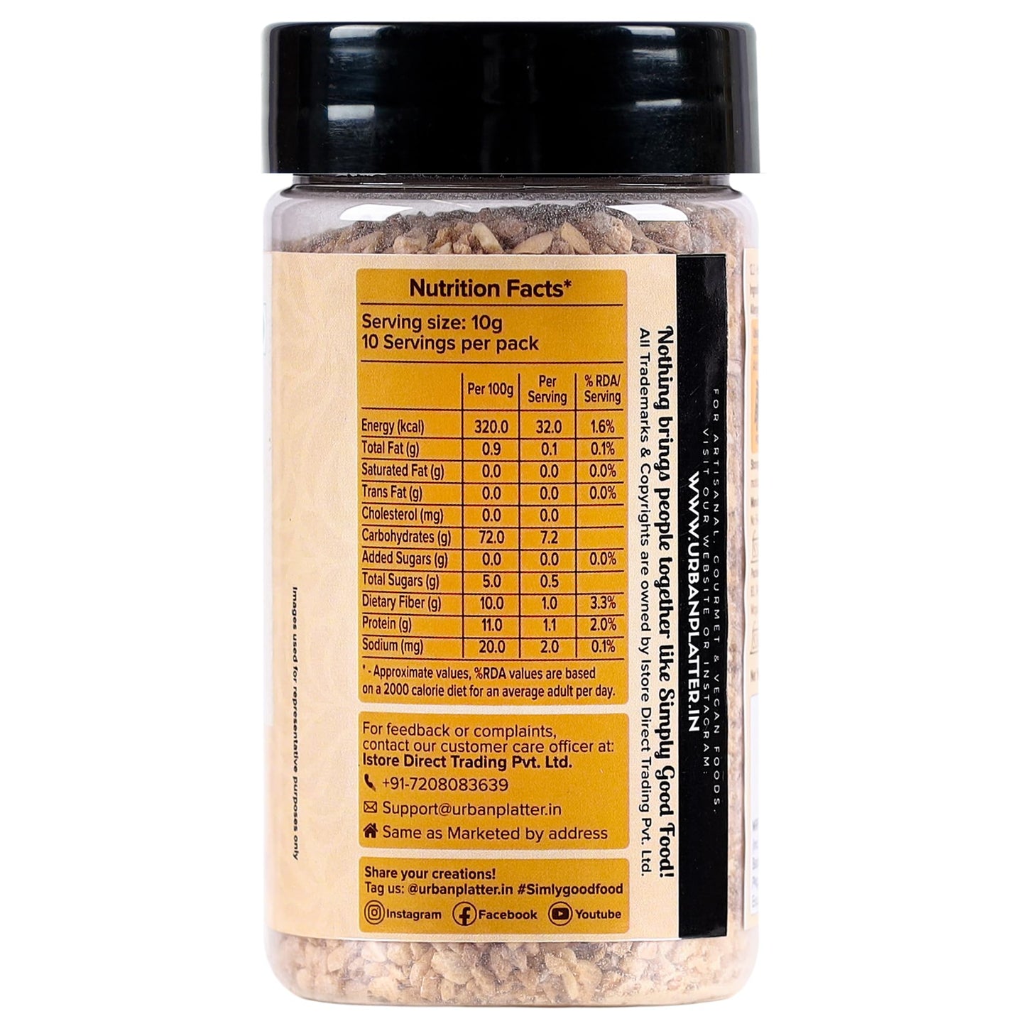 Urban Platter Dehydrated Garlic Granules Shaker Jar, 100G / 3.5Oz [Versatile, Savoury, Great Flavour]