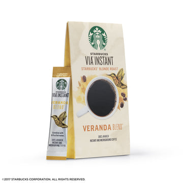 Starbucks Via Instant Coffee Blonde Roast Packets — Veranda Blend — 1 Box (8 Packets)