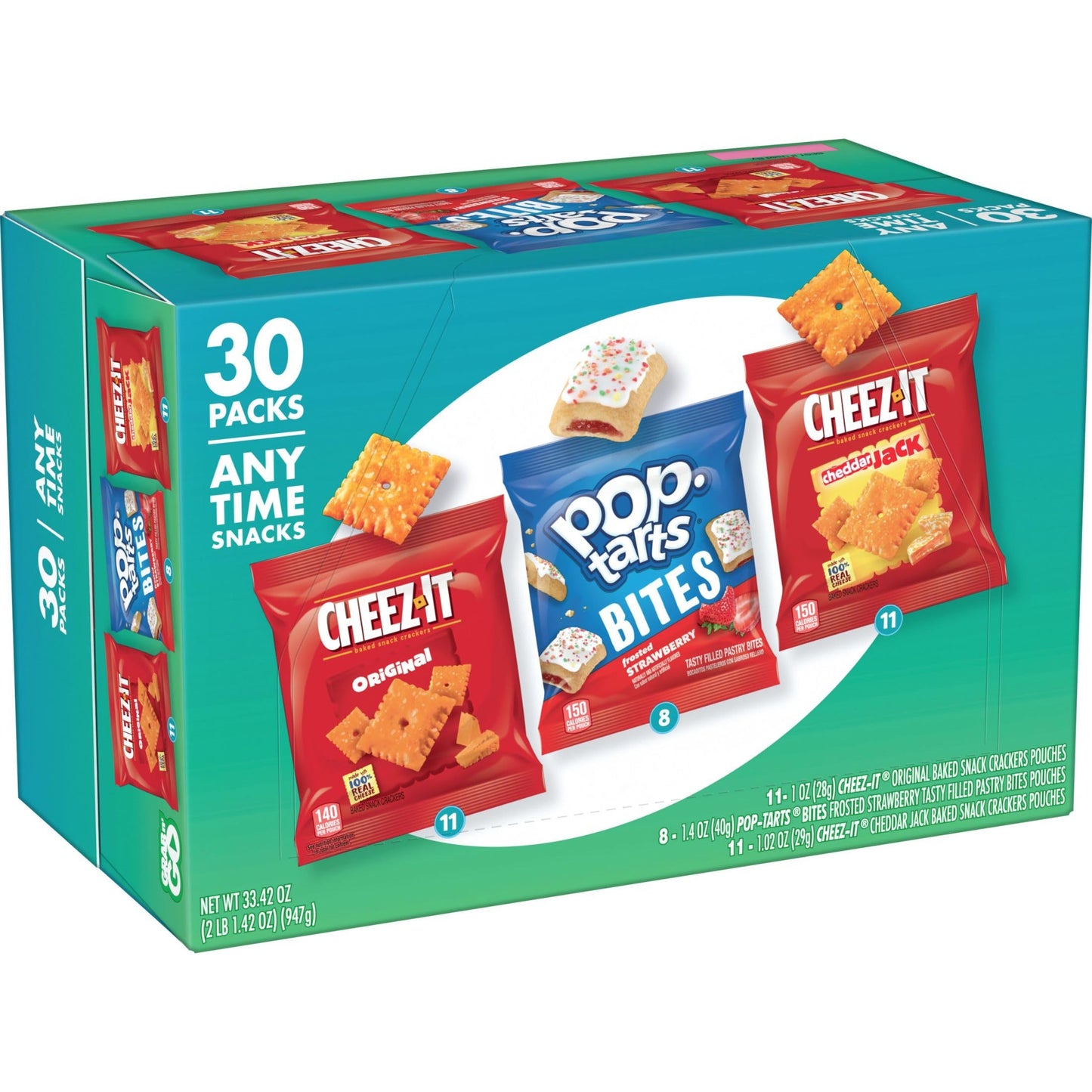 Kelloggs Snacks, Lunch Snacks, Kids Snacks, Grab n Go, Variety Pack, 33.42oz Box (30 Packs)