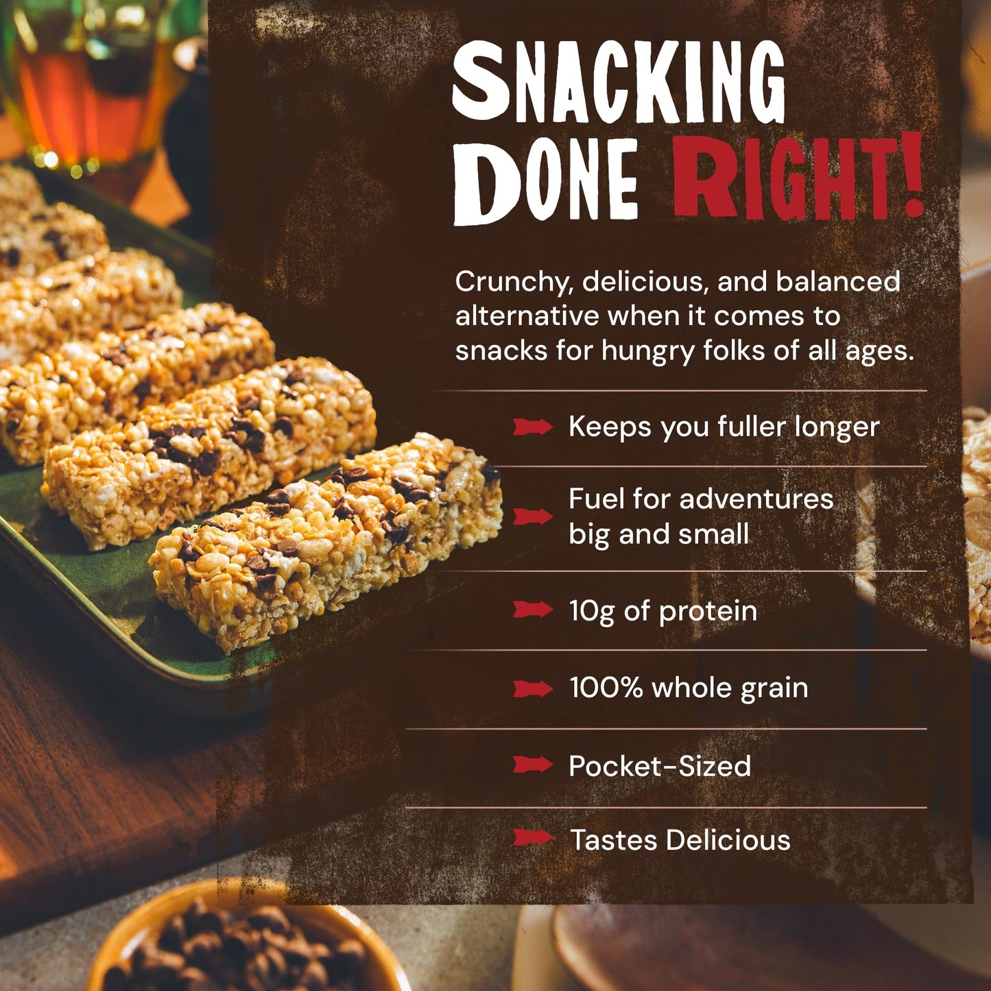 Kodiak Cakes Crunchy Granola Protein Snack Bars, Cookie Butter, 12 Count (Pack of 12), 100% Whole Grains, High Protein