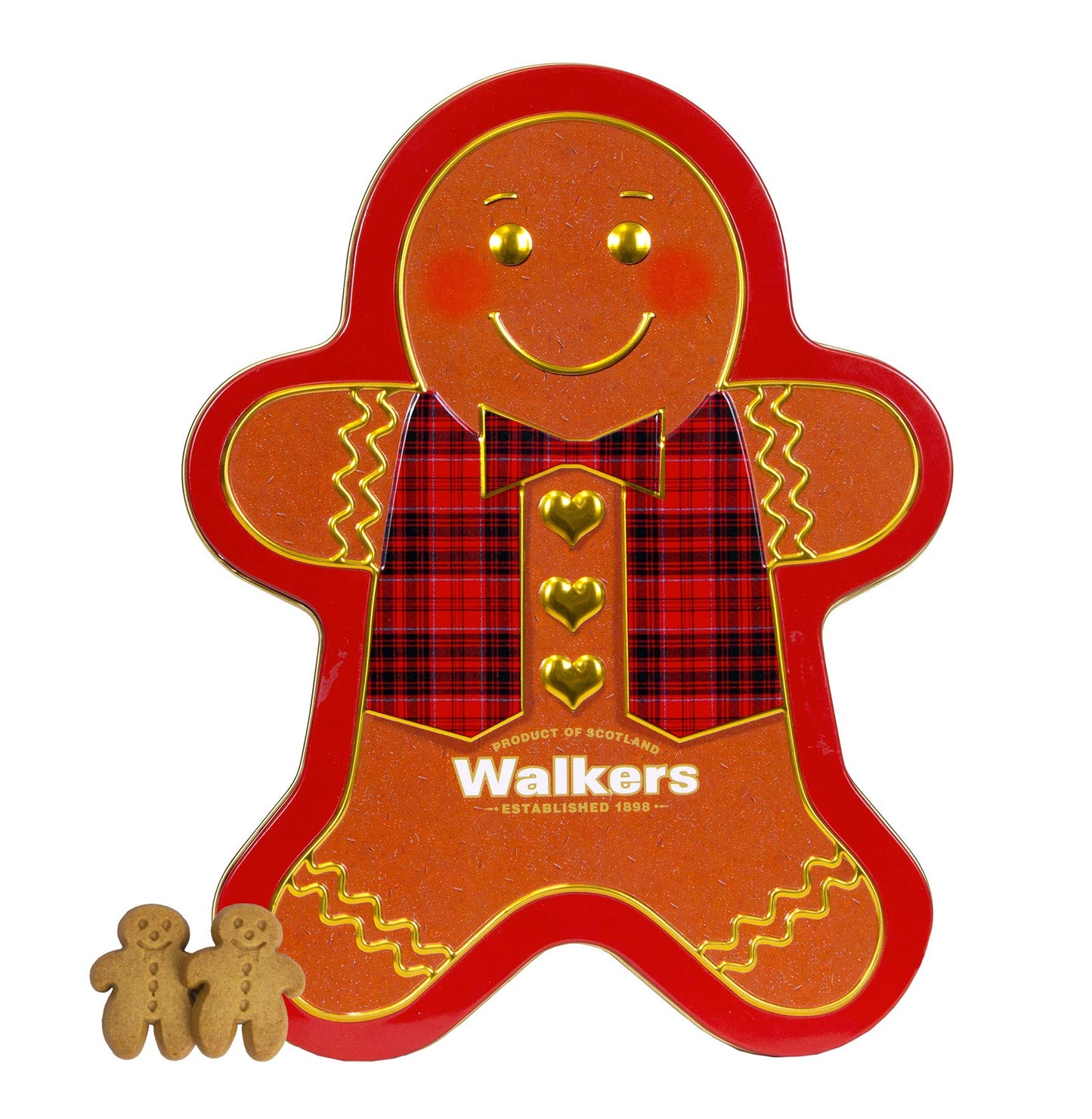 Walkers Shortbread Gingerbread Man Shortbread Holiday Cookies Tin, 10.6 Ounces Tin