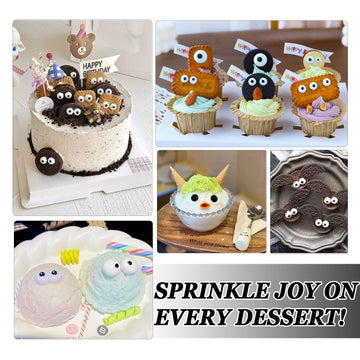 Candy Eyes Sprinkles For Cake Decorating Edible, Halloween Eyeball Sprinkles For Cookie Baking Ice Cream Brownie Cupcake Topping
