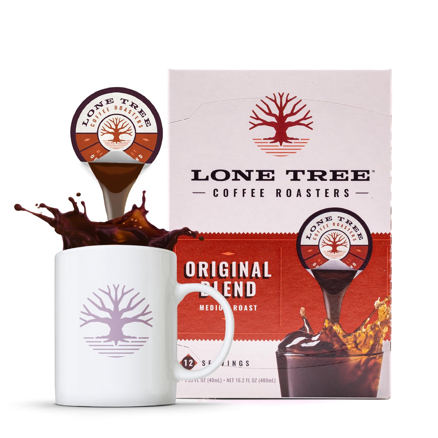 Lone Tree Single-Serve Coffee Pods - enhanced 100% Arabica Liquid Concentrate - Smooth & Bold Medium Original Roast - 12 Pods - Ready Hot or Iced
