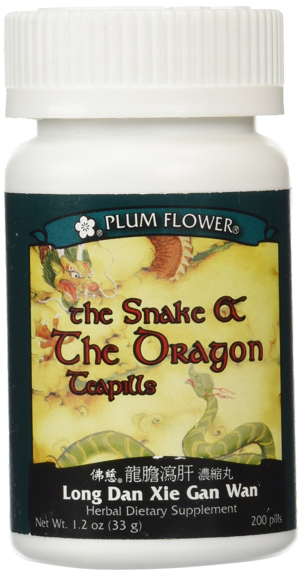 Plum Flower Chinese Tea The Snake & The Dragon Teapills  200 Ct