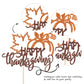1 Pcs Happy Thanksgiving Cake Topper Glitter Maple Leaf Pumpkin Happy Friendsgiving Cake Pick Fall Harvest Give Thanks Cake Deco