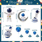Astronaut Figurines Space Cake Toppers Blue Star Ball Cake Toppers For Space Theme Party Kids Birthday Party Baby Shower Supplie