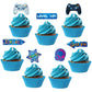 Wernnsai Video Game Cupcake Toppers - 35 Pcs Gamer Party Cupcake Cake Toppers For Boys Kids Game Themed Birthday Party Decoratio