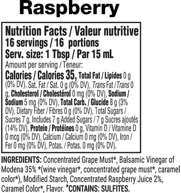 Tuscanini Raspberry Balsamic Glaze Made With Kosher Balsamic Vinegar Of Modena Italy, 8.5 Oz | Balsamic Reduction | Great For Sa
