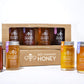 Bee Harmony Classic Honey Flight, Mini Honey Gift Set, 4 Jars, 3 Oz Each, Premium Raw Honey, Made In The Usa